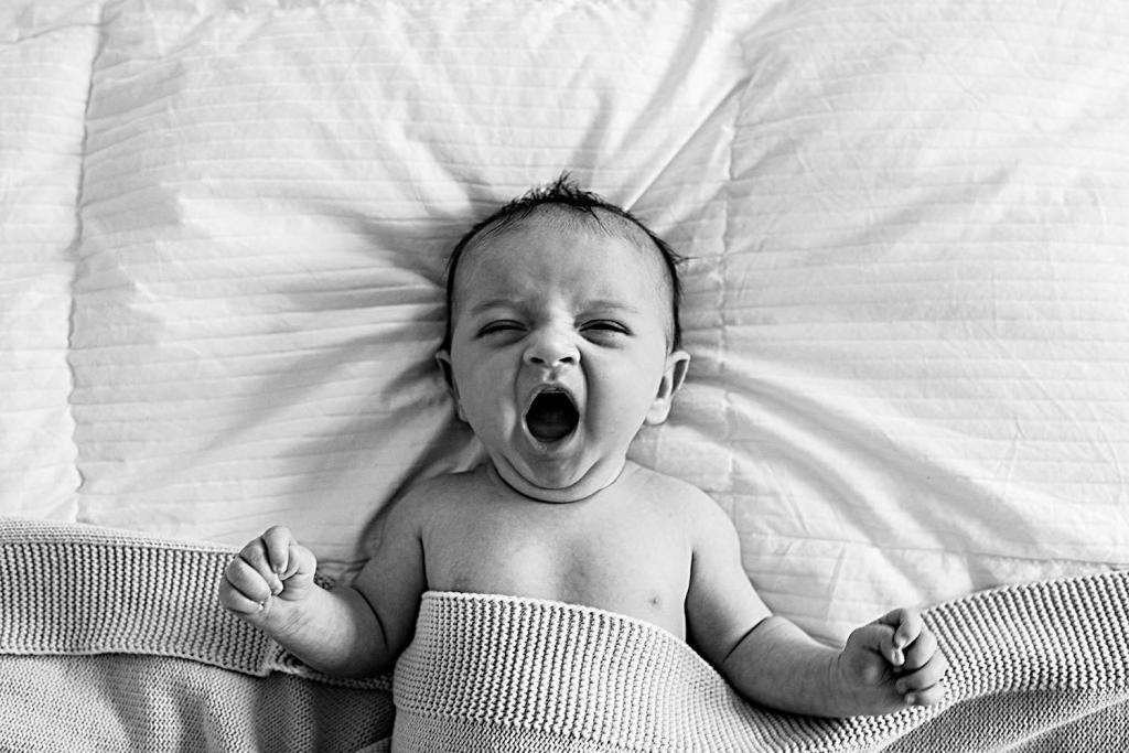 Black and White newborn photograph