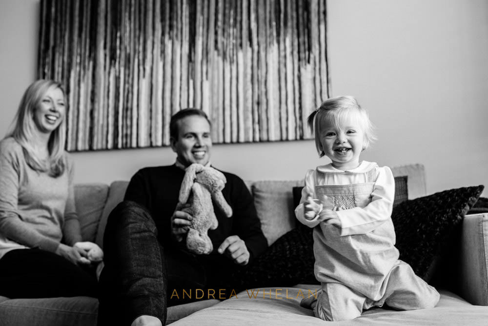 black and white fun father and daughter portrait 