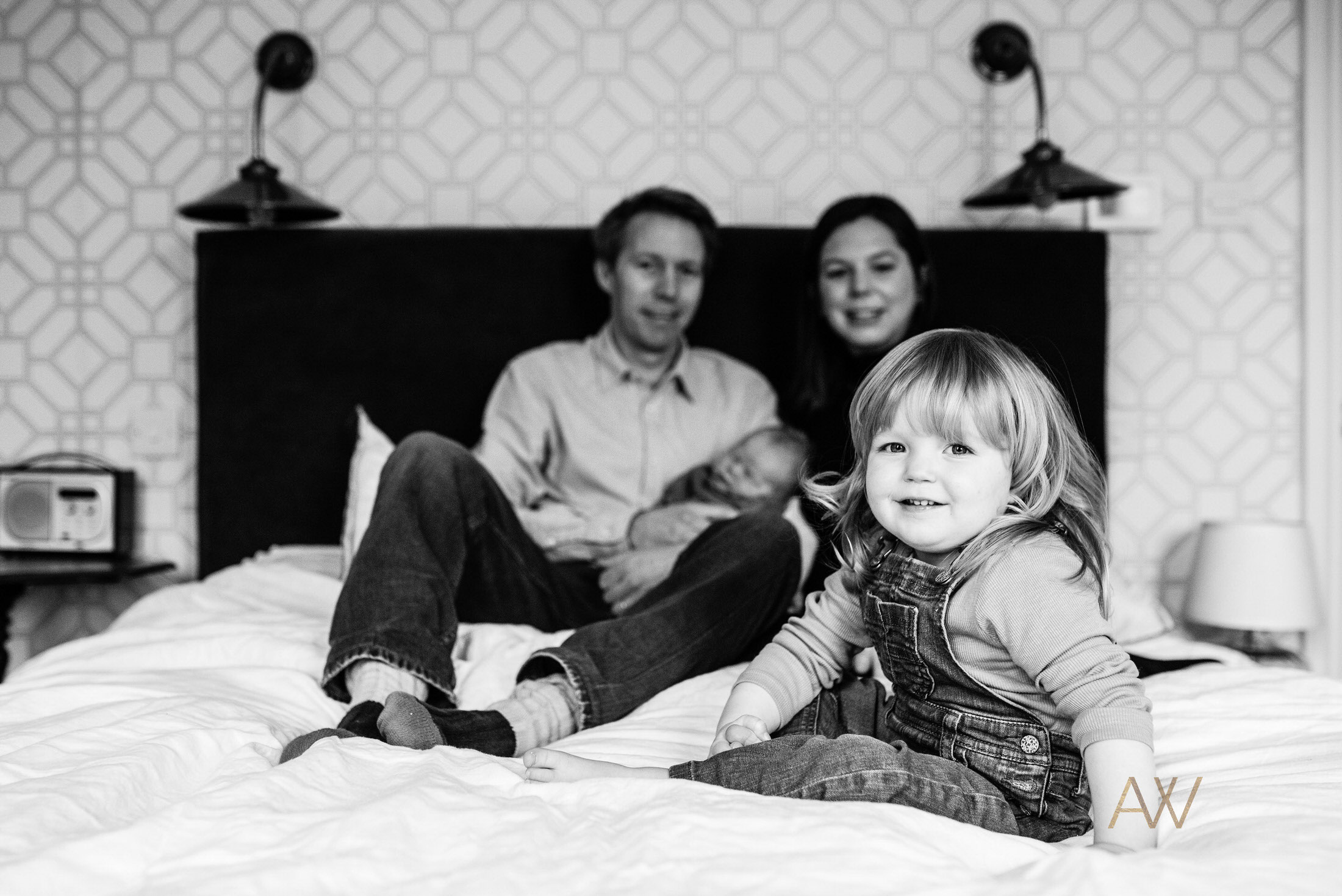 black and white family portraits 